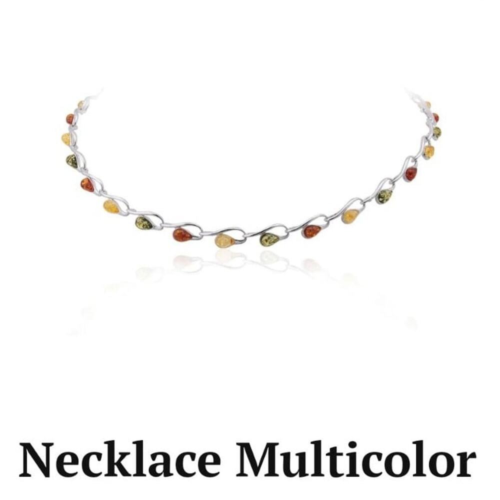 Baltic Amber Teardrop Swirl Necklace